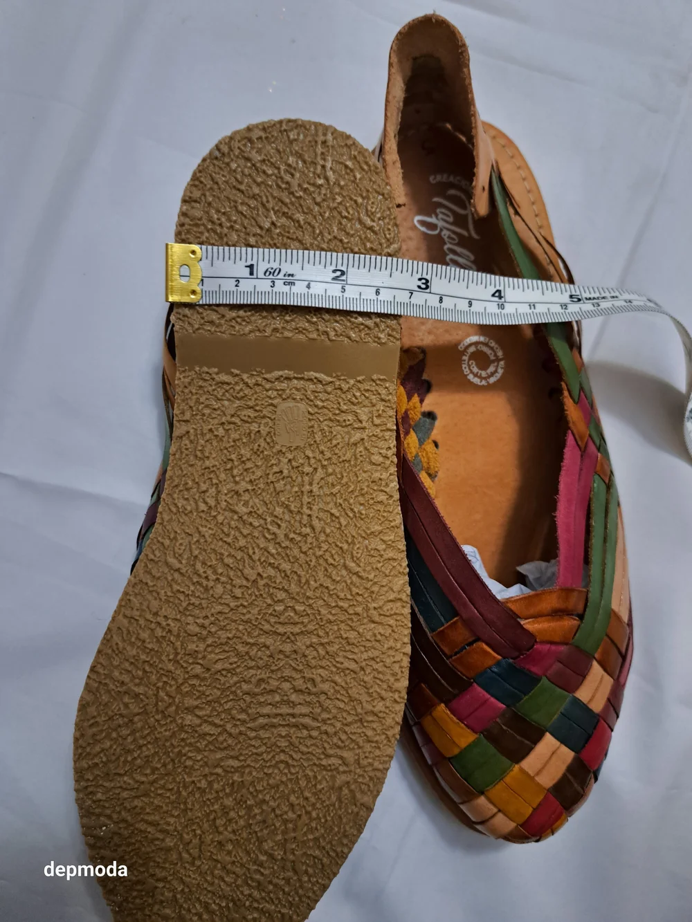 New Without Box Mexican Handwoven Multicolor Leather Flats Huarache Size 8